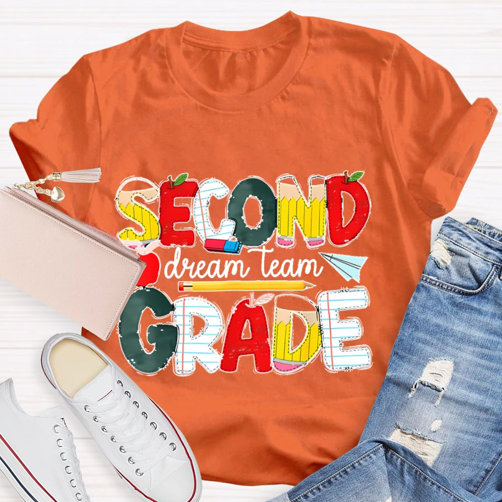 Personalized Grade Dream Team Grade Teacher Kids Back To School Cool T-shirt