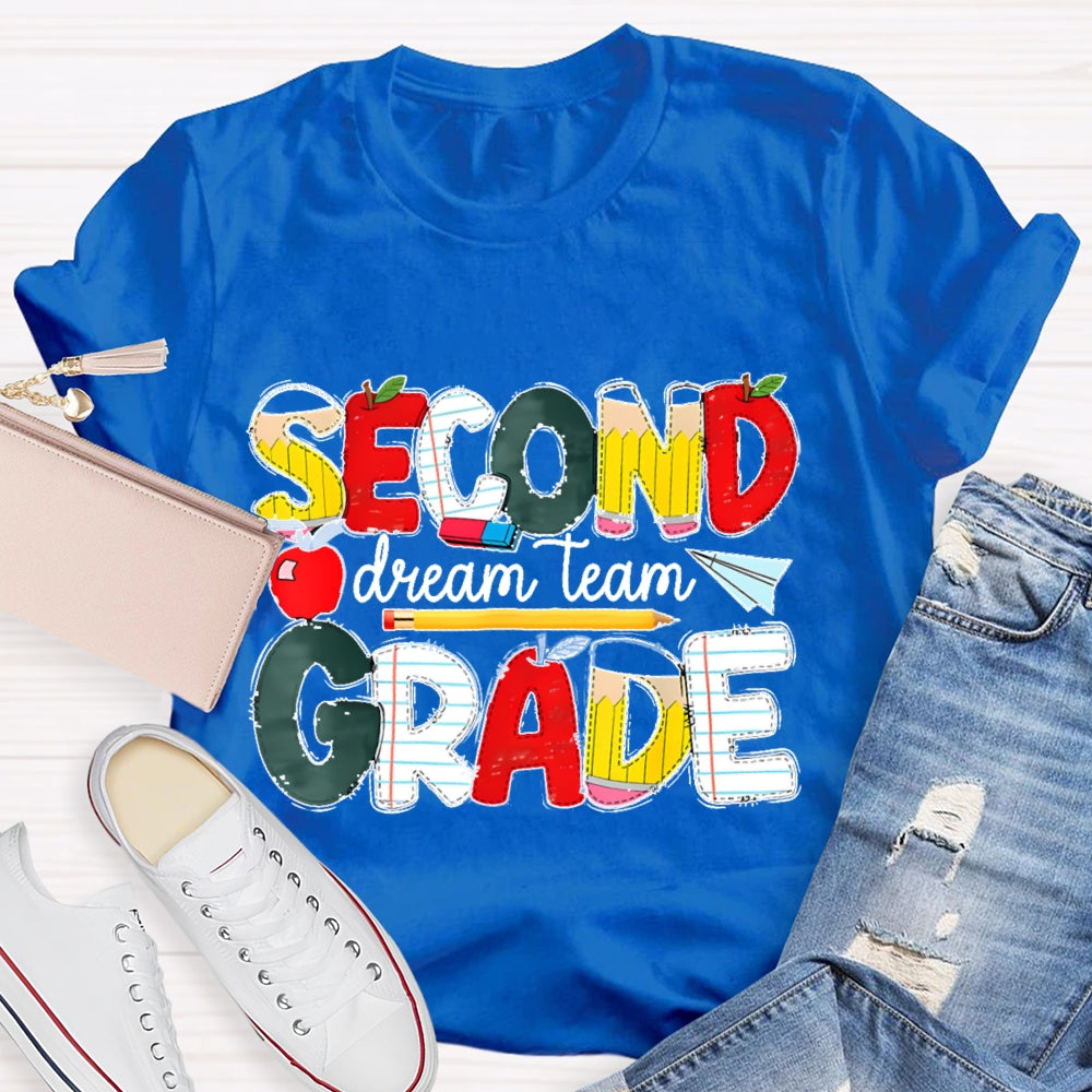 Personalized Grade Dream Team Grade Teacher Kids Back To School Cool T-shirt