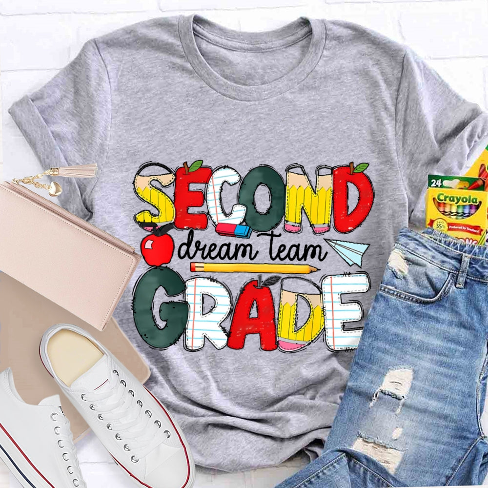 Personalized Grade Dream Team Grade Teacher Kids Back To School Cool T-shirt