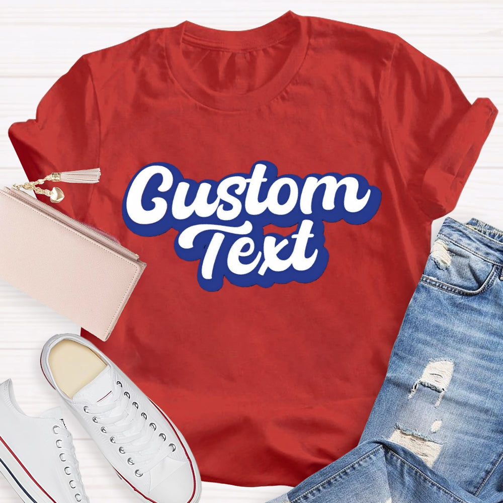 Personalized Text Pink Letter Printed T-shirt