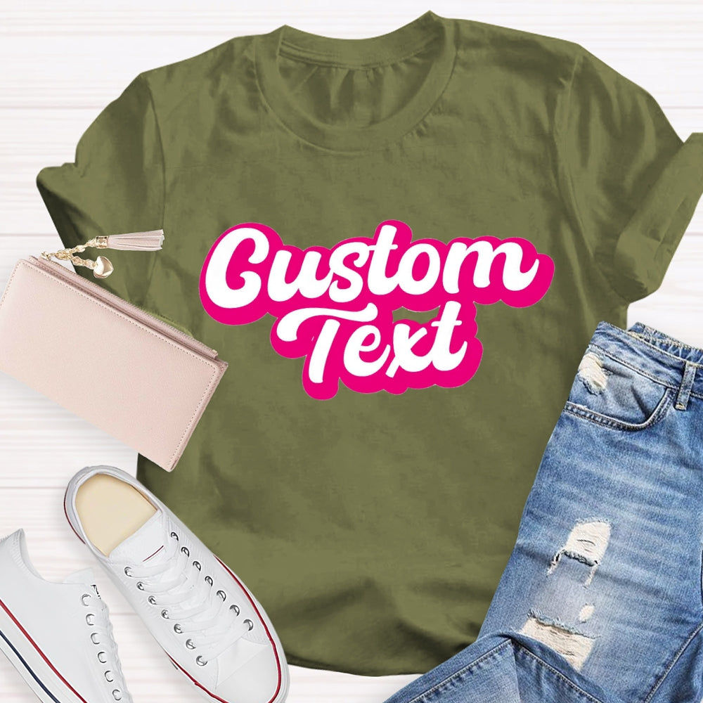 Personalized Text Pink Letter Printed T-shirt