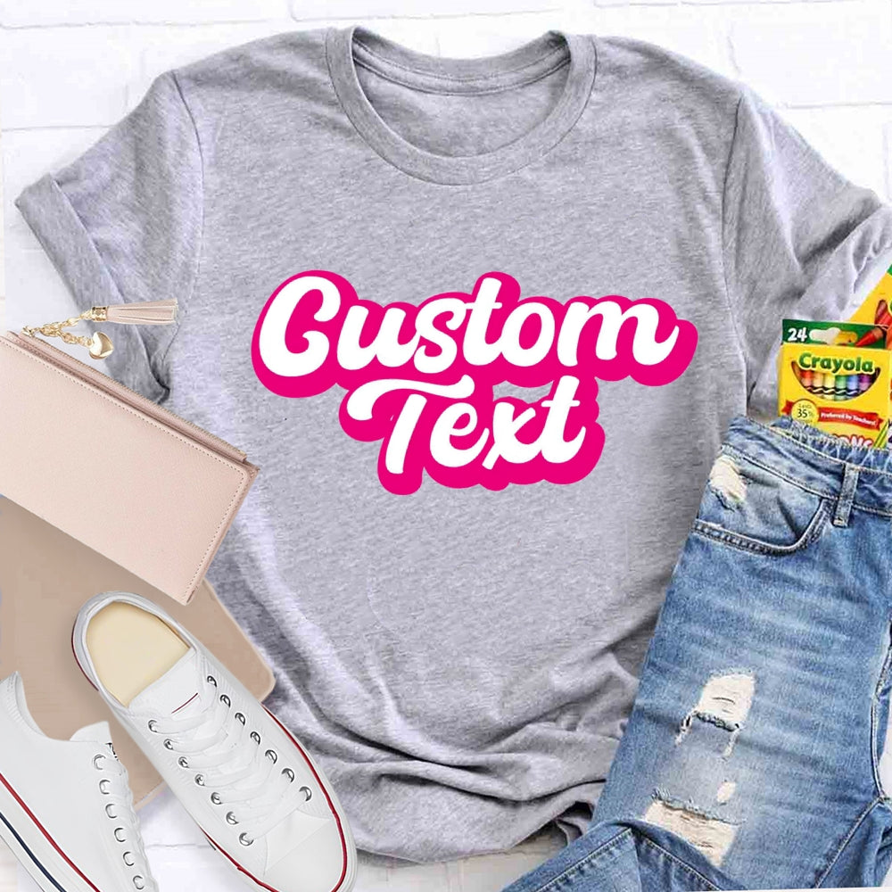 Personalized Text Pink Letter Printed T-shirt