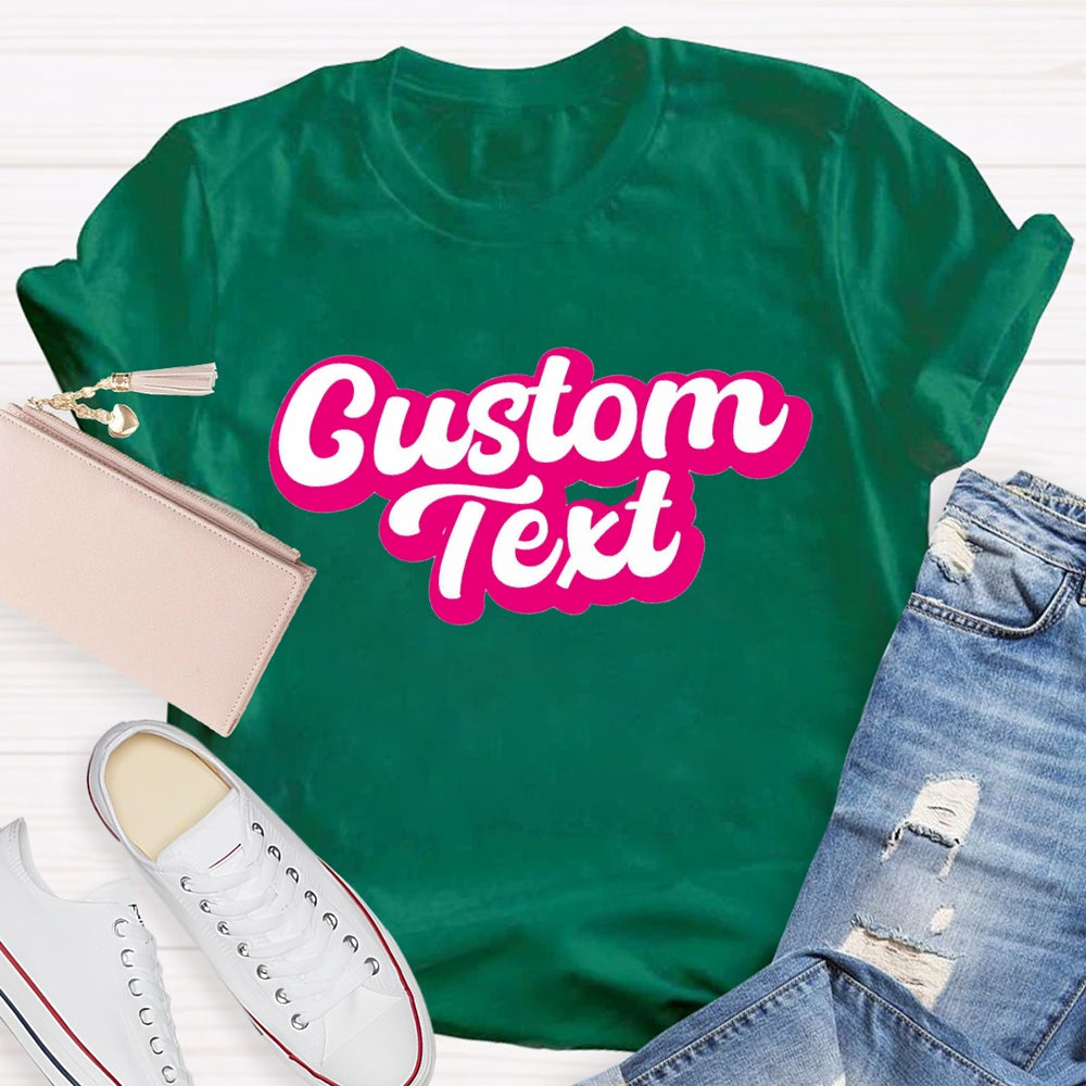 Personalized Text Pink Letter Printed T-shirt