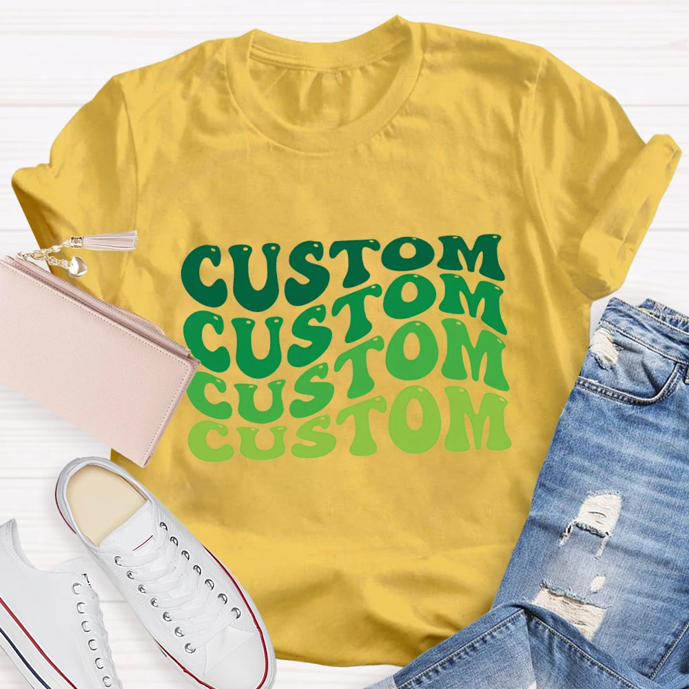 Personalized Text Colourful Gradient Effect Print T-Shirt