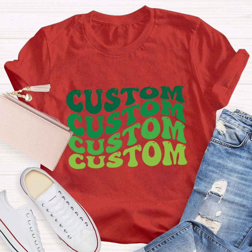 Personalized Text Colourful Gradient Effect Print T-Shirt