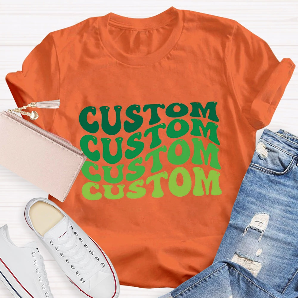 Personalized Text Colourful Gradient Effect Print T-Shirt