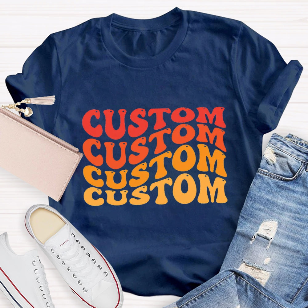 Personalized Text Colourful Gradient Effect Print T-Shirt