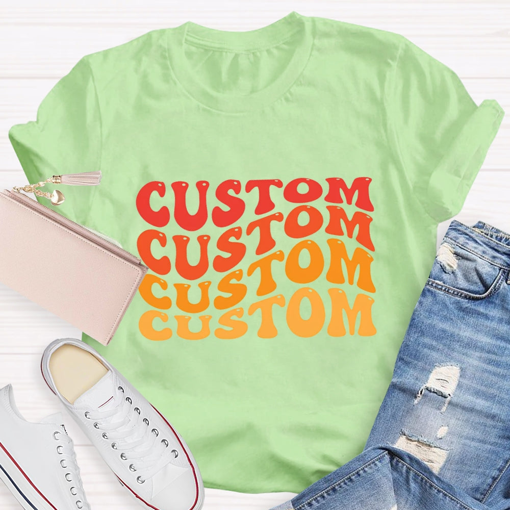 Personalized Text Colourful Gradient Effect Print T-Shirt