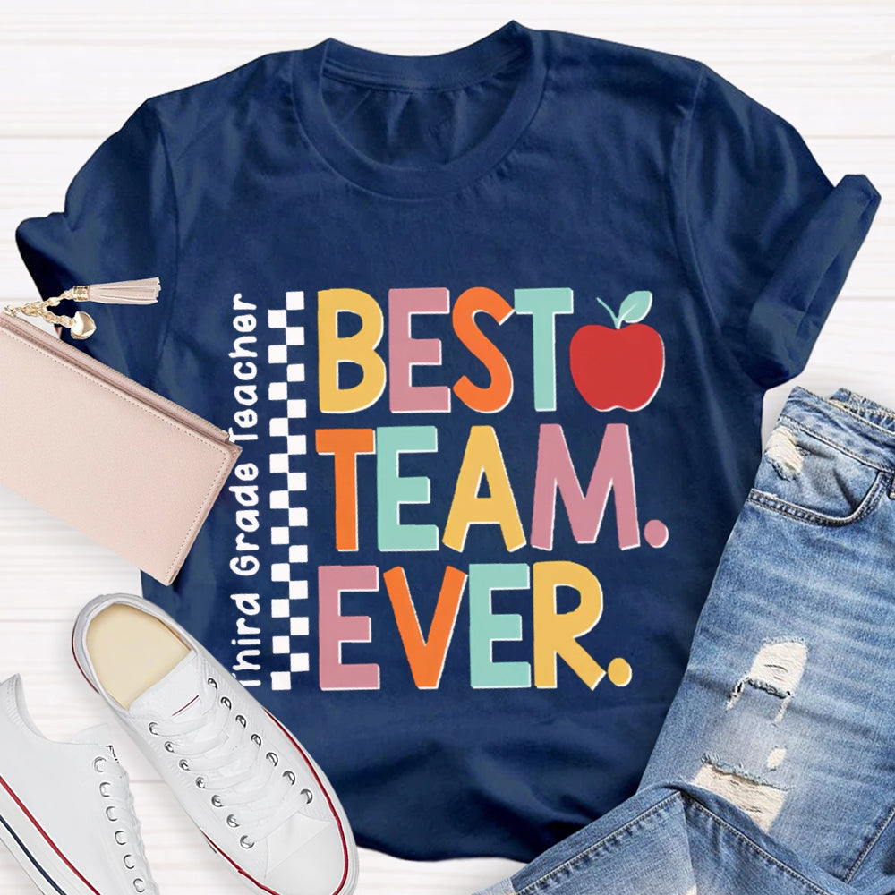 Personalized Team Name Or Job Title Apple Print Teacher Shirt