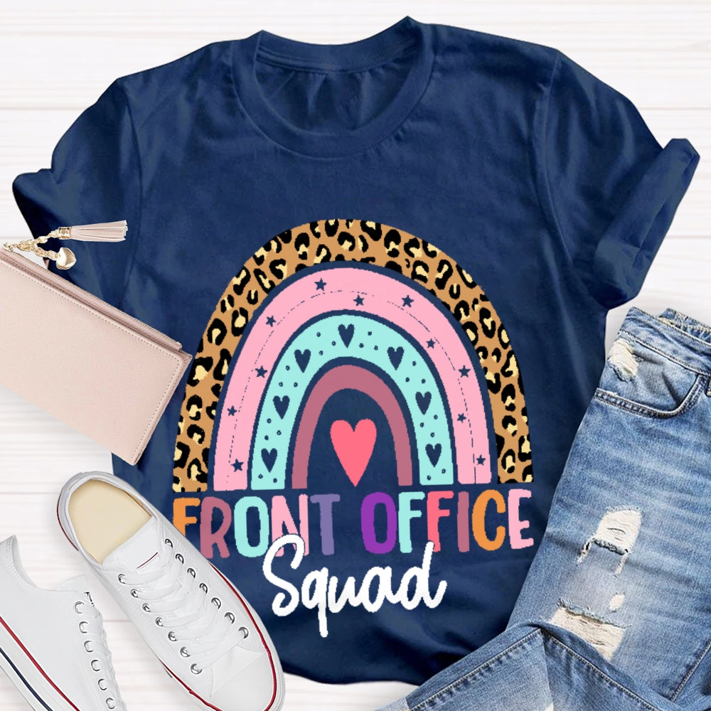 Front Office Squad Rainbow Leopard Print T-shirt