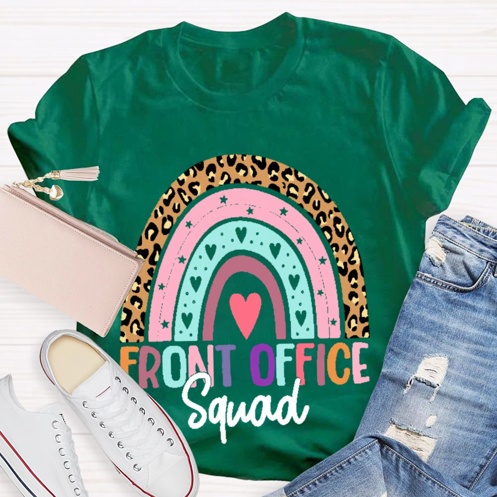 Front Office Squad Rainbow Leopard Print T-shirt
