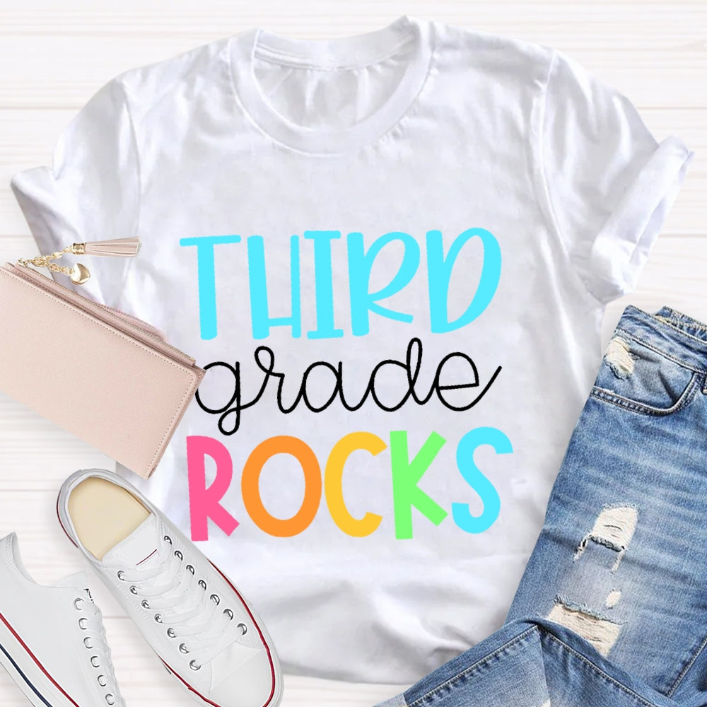 Personalized Grade Third Grade Rocks Shirt Back To School T-shirt