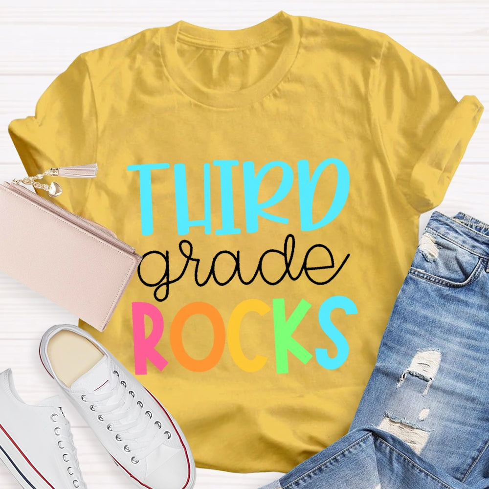 Personalized Grade Third Grade Rocks Shirt Back To School T-shirt