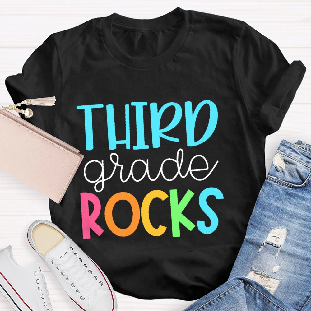 Personalized Grade Third Grade Rocks Shirt Back To School T-shirt