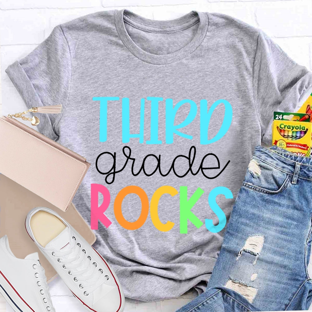Personalized Grade Third Grade Rocks Shirt Back To School T-shirt