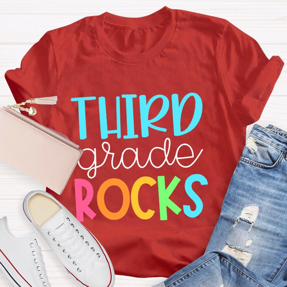 Personalized Grade Third Grade Rocks Shirt Back To School T-shirt
