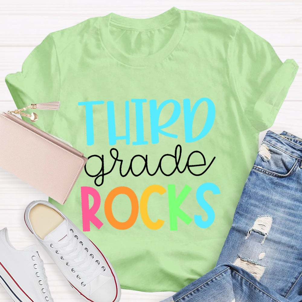 Personalized Grade Third Grade Rocks Shirt Back To School T-shirt