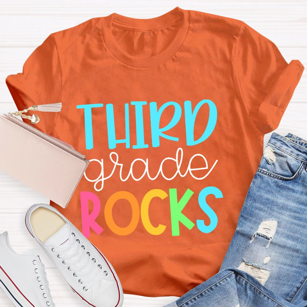Personalized Grade Third Grade Rocks Shirt Back To School T-shirt