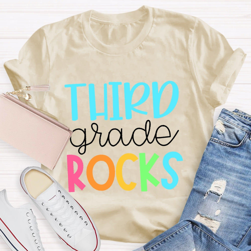 Personalized Grade Third Grade Rocks Shirt Back To School T-shirt