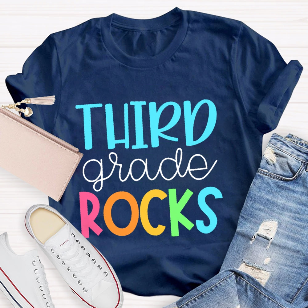 Personalized Grade Third Grade Rocks Shirt Back To School T-shirt