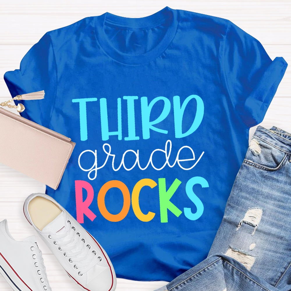 Personalized Grade Third Grade Rocks Shirt Back To School T-shirt