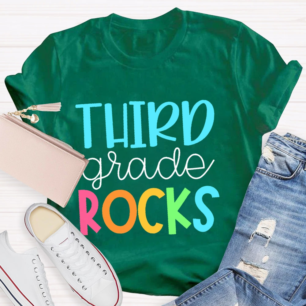 Personalized Grade Third Grade Rocks Shirt Back To School T-shirt