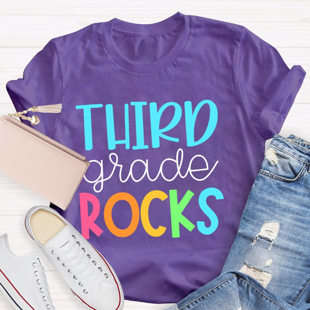 Personalized Grade Third Grade Rocks Shirt Back To School T-shirt
