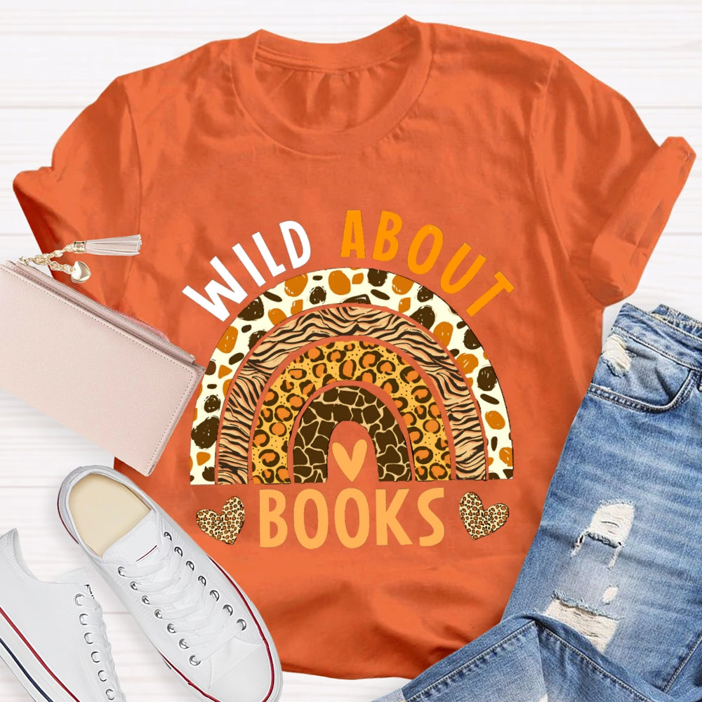 Wild About Books Leopard Rainbow T-Shirt