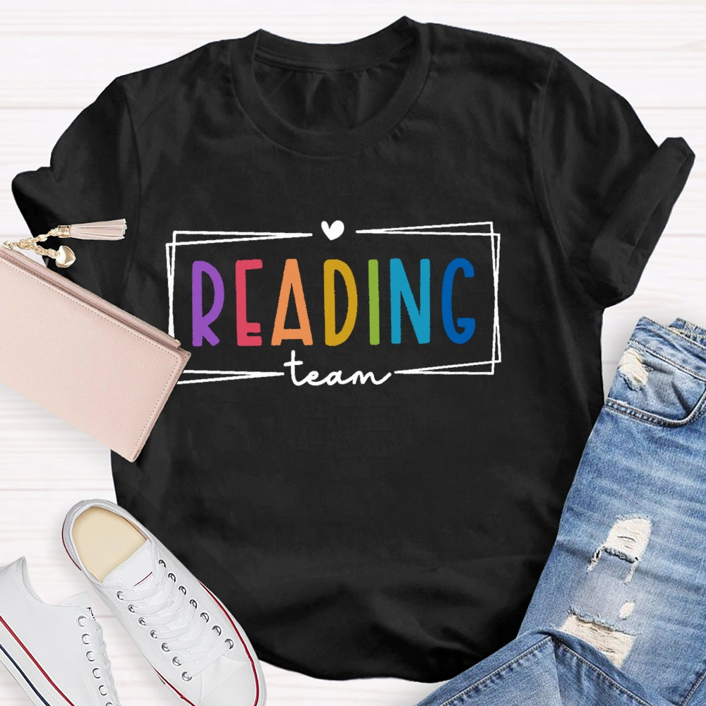 Reading Team Colorful  Letters T-shirt
