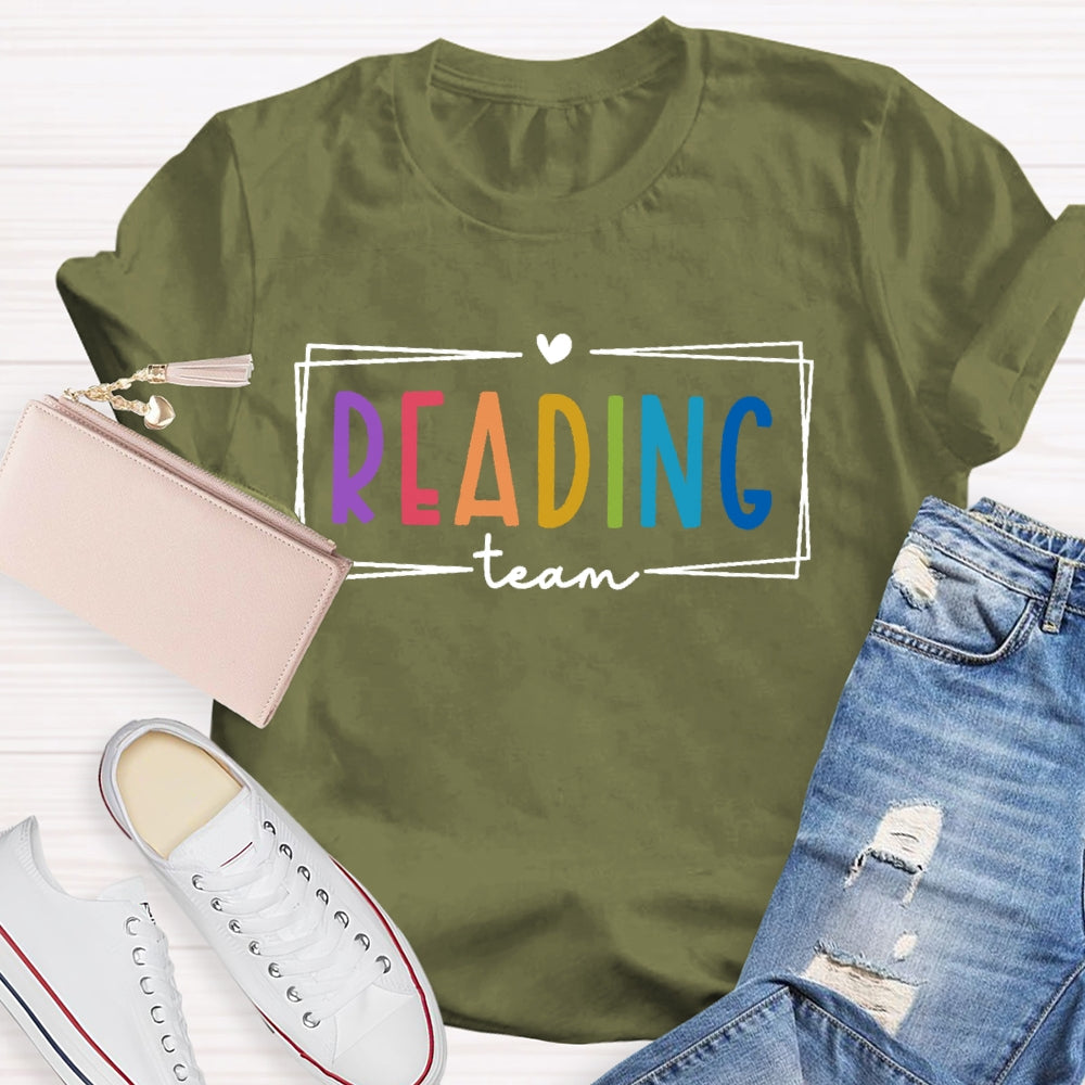 Reading Team Colorful  Letters T-shirt