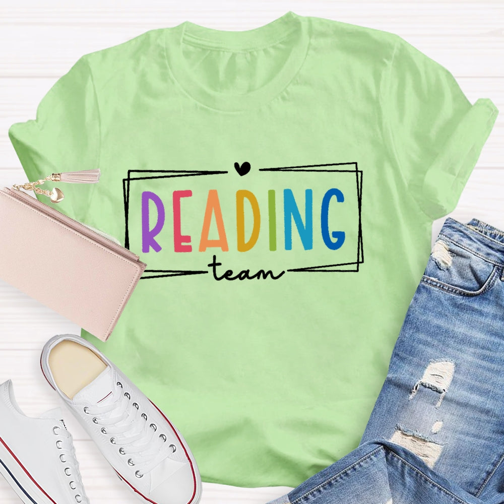 Reading Team Colorful  Letters T-shirt