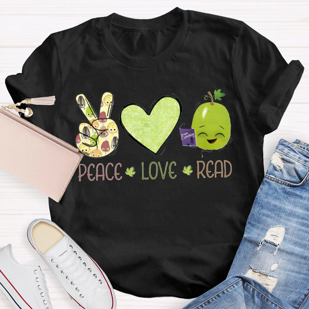Peace Love Read Teacher T-Shirt