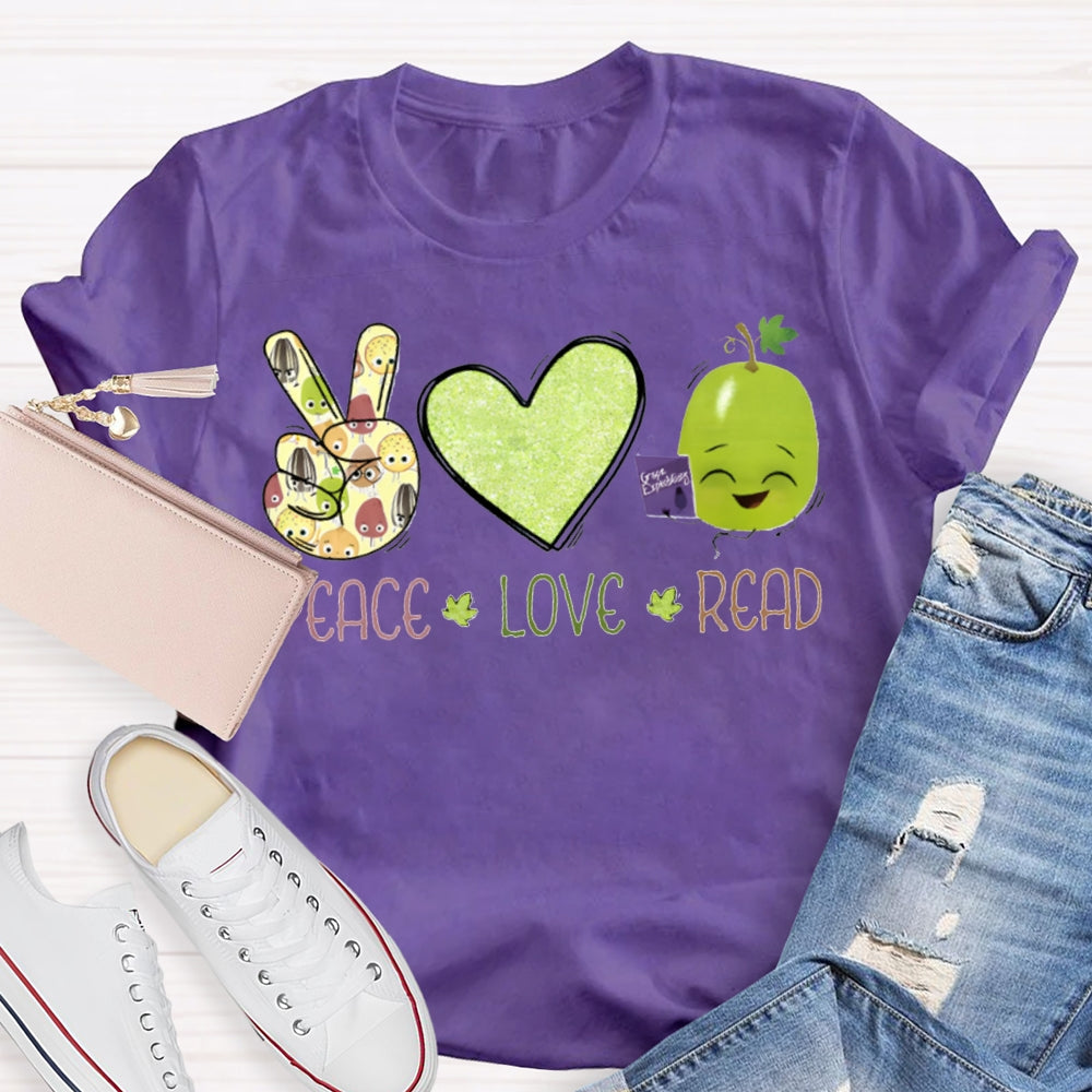 Peace Love Read Teacher T-Shirt