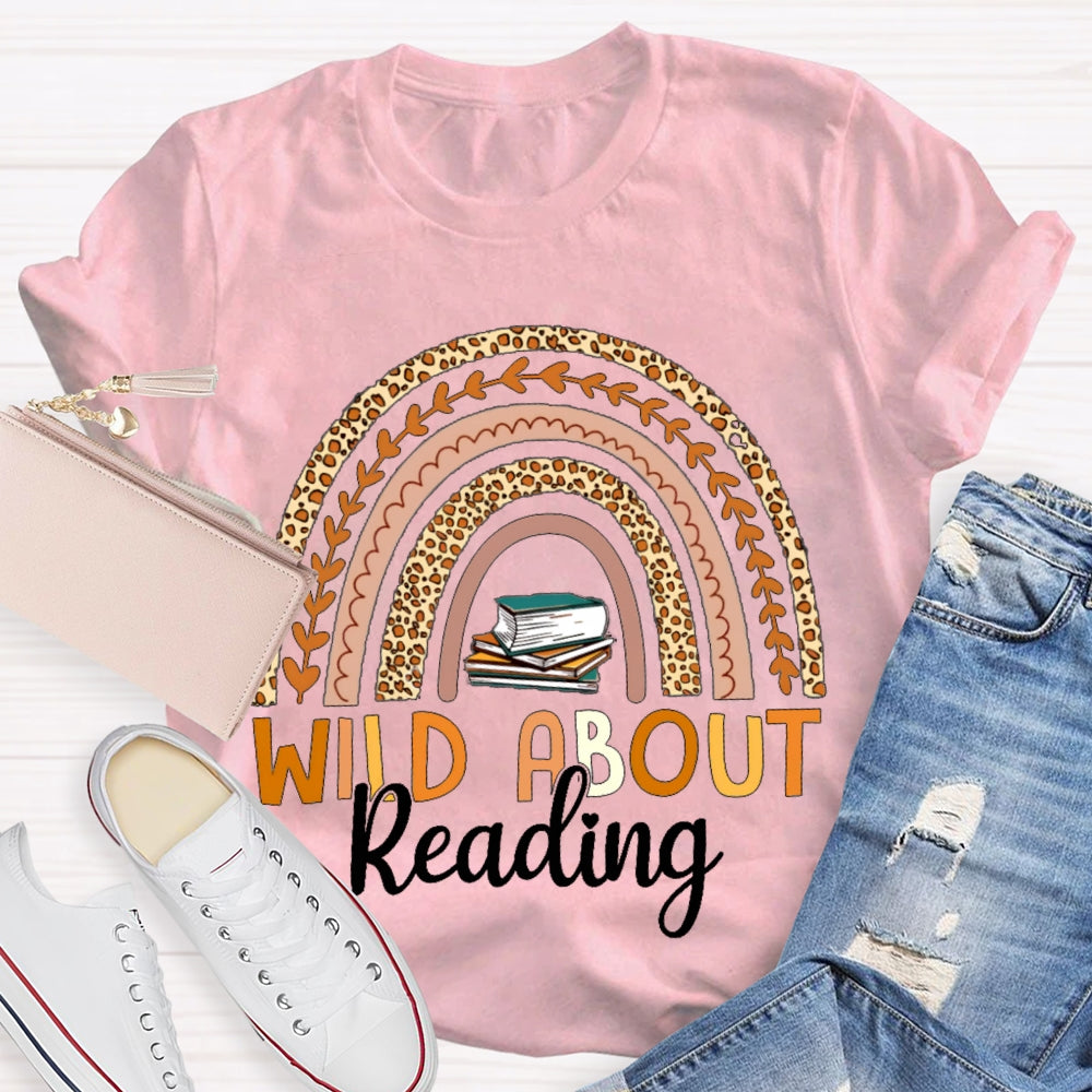 Wild About Reading Leopard Curve Print T-shirt