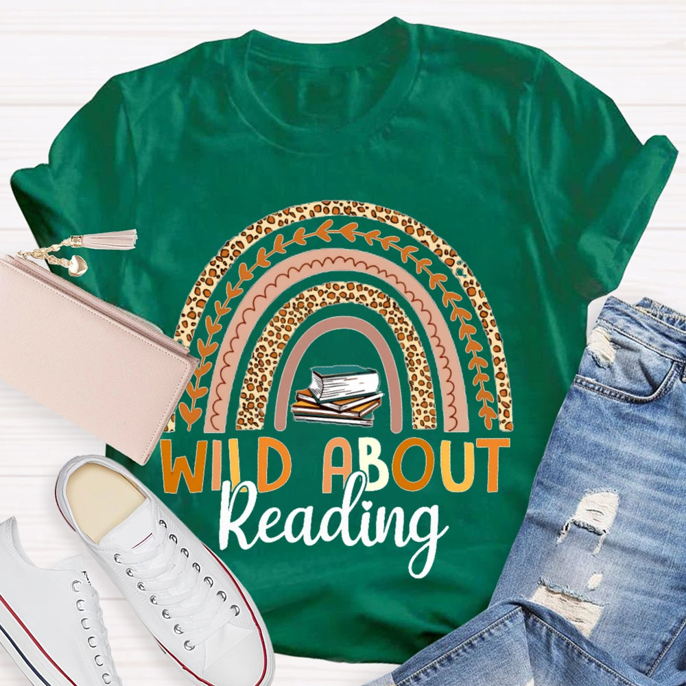 Wild About Reading Leopard Curve Print T-shirt