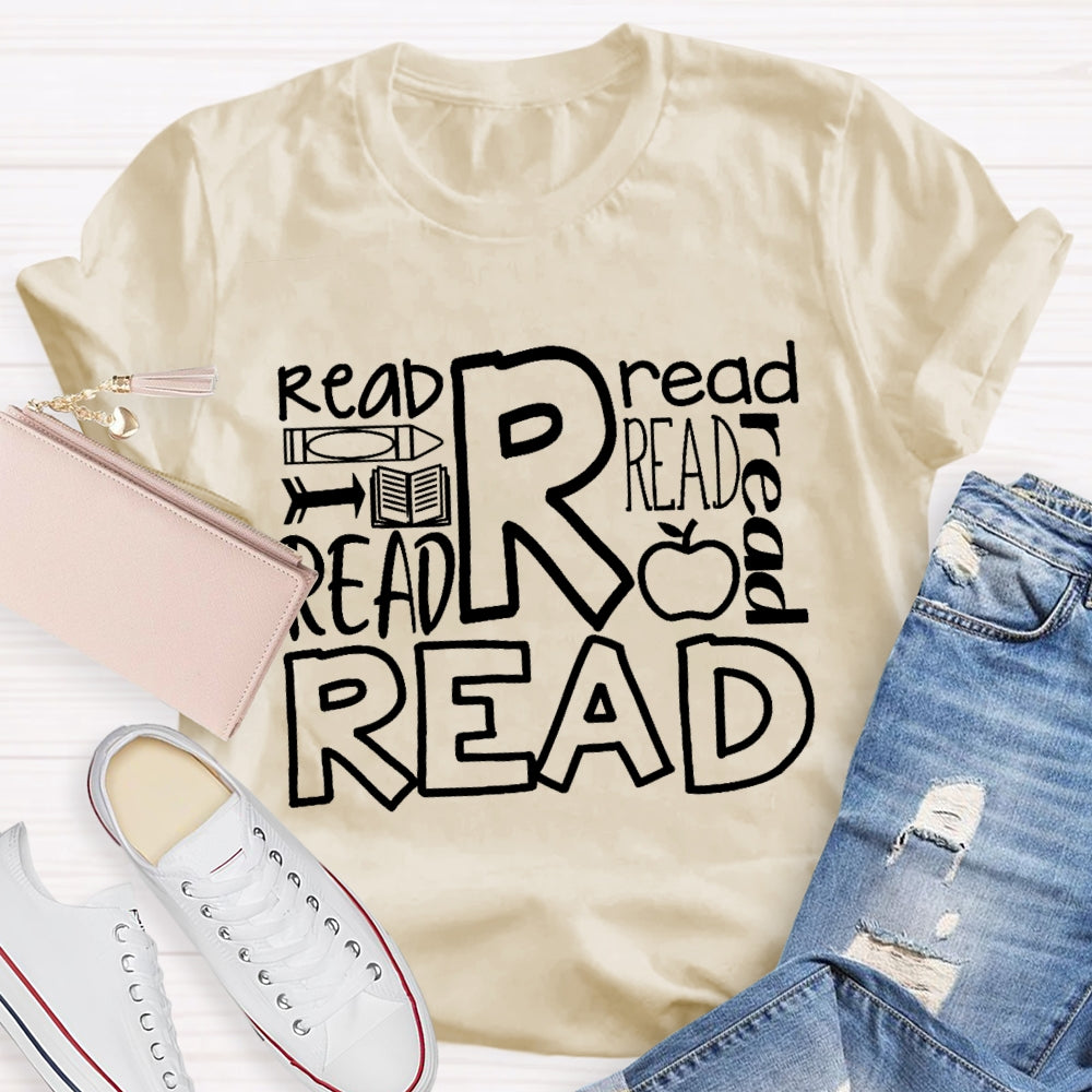 Read Letters Apple T-shirt