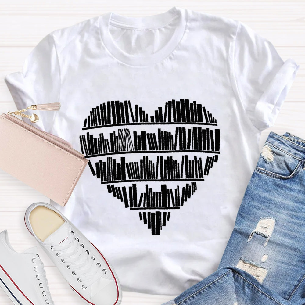 Books In Bookshelf Book Lover t-Shirt