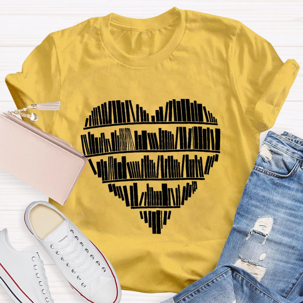 Books In Bookshelf Book Lover t-Shirt