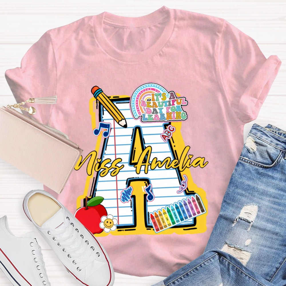 Personalize Name It'S A Beautiful Day For Learning Music T-shirt