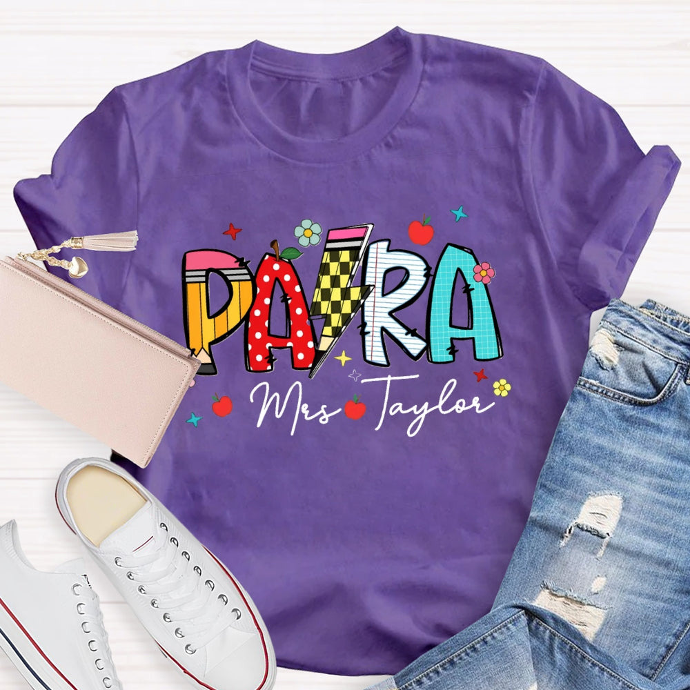 Personalized Paraprofessionals Teacher T-shirt