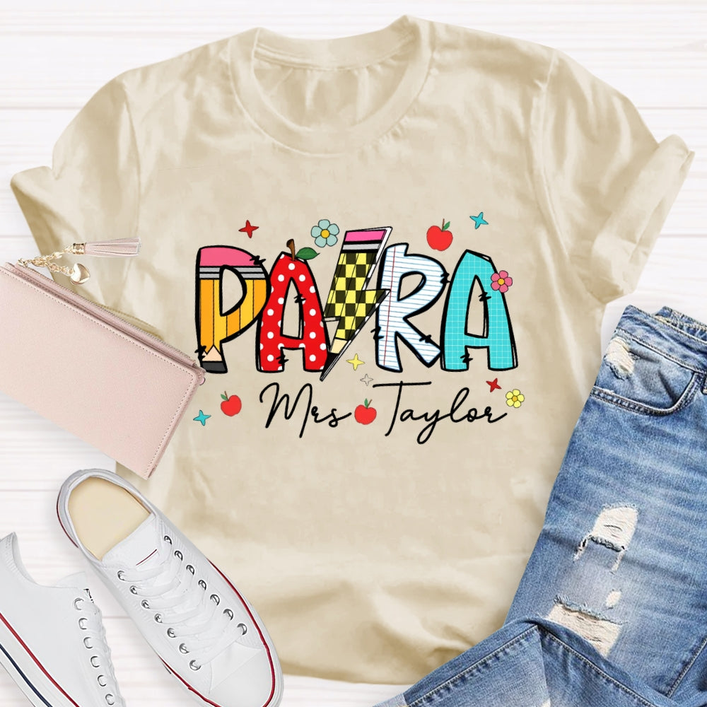 Personalized Paraprofessionals Teacher T-shirt