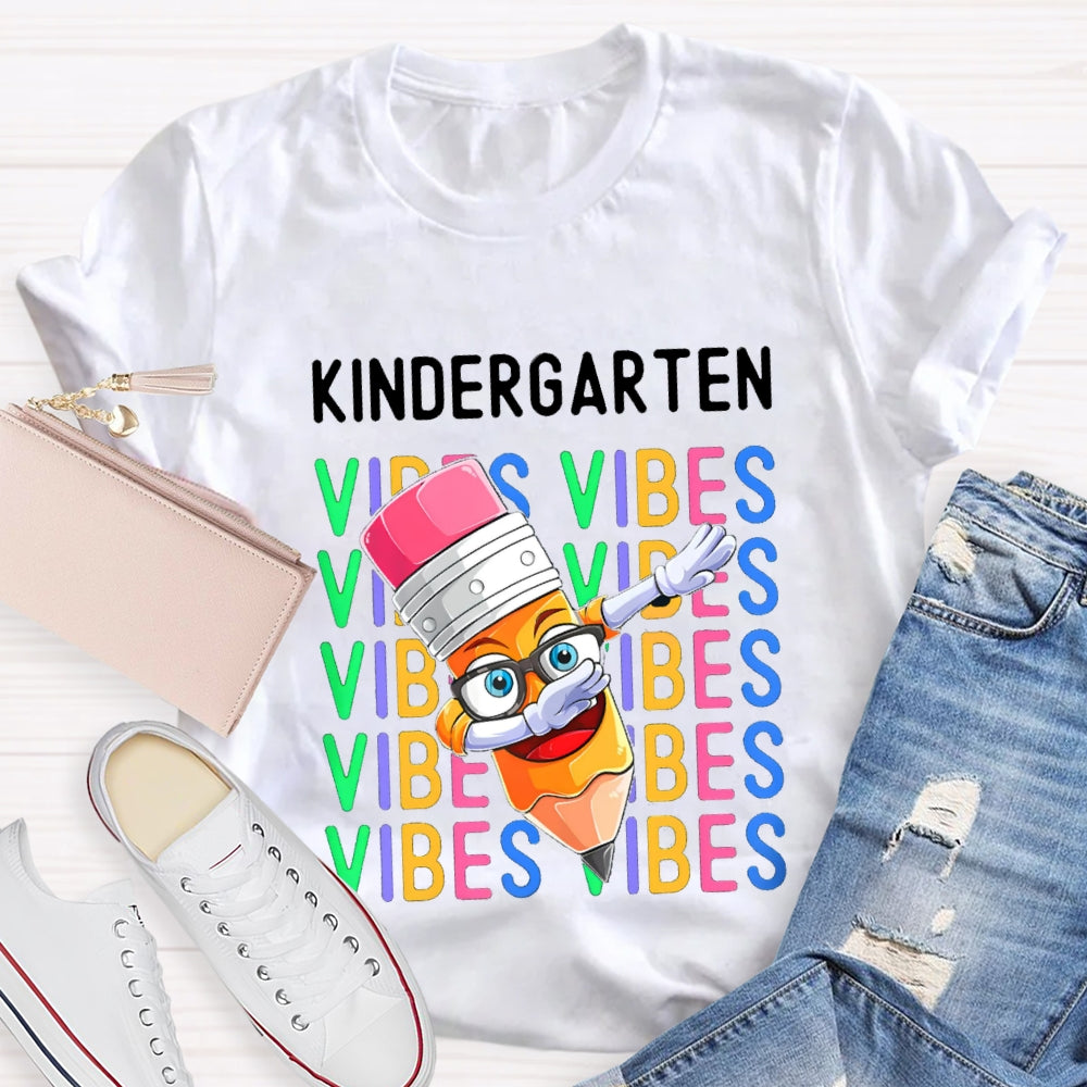 Personalized Grade kindergarten vibes T-shirt