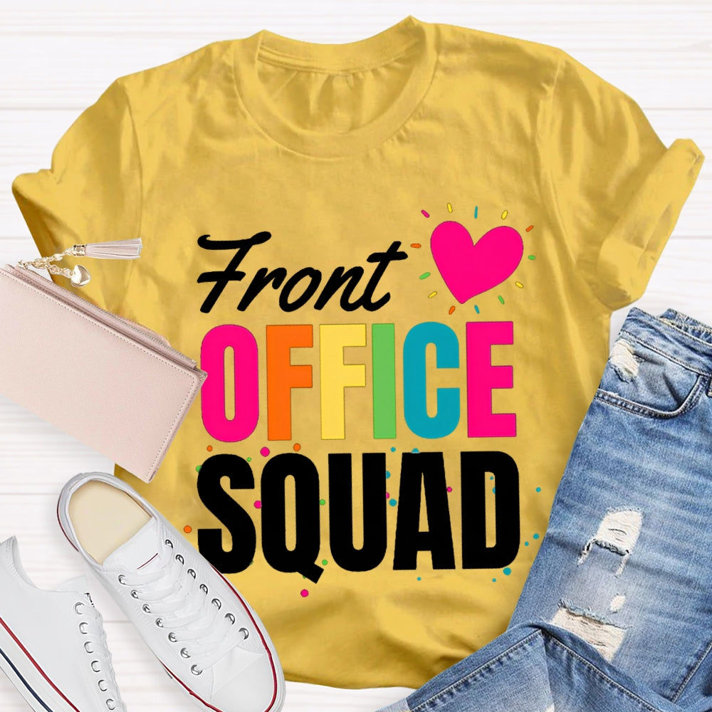 Front Office Squad Colorful Dots And Heart T-shirt