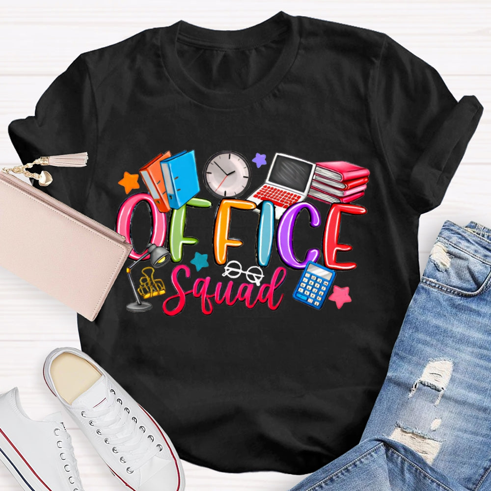 Office Squad Books Clocks And Computers T-shirt