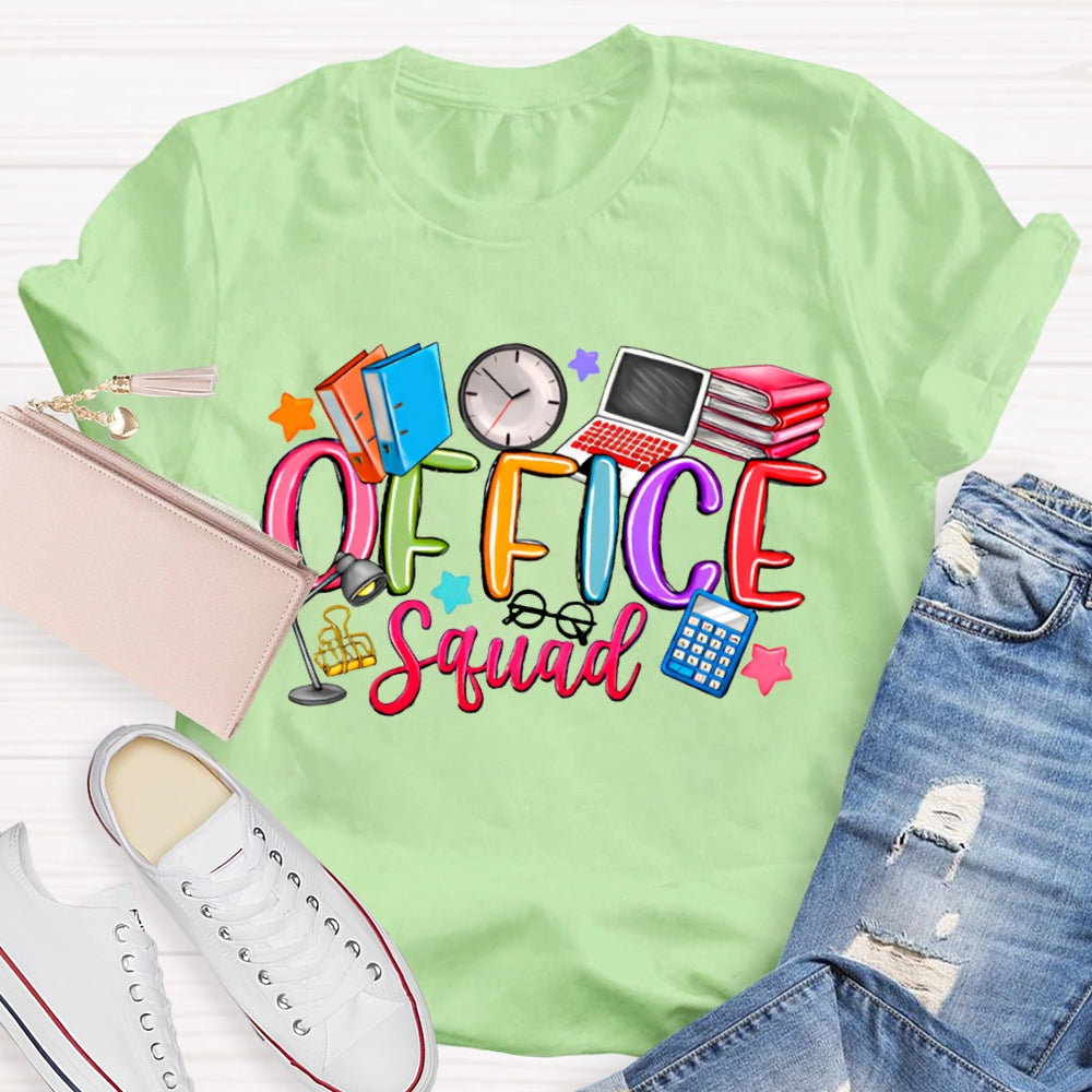Office Squad Books Clocks And Computers T-shirt