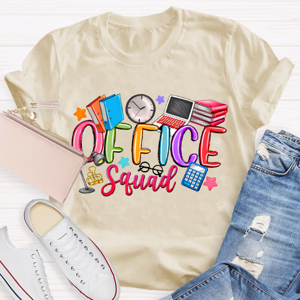 Office Squad Books Clocks And Computers T-shirt