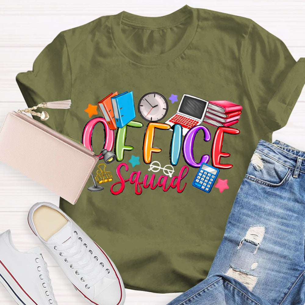 Office Squad Books Clocks And Computers T-shirt