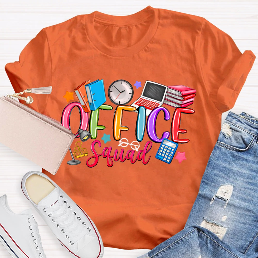 Office Squad Books Clocks And Computers T-shirt