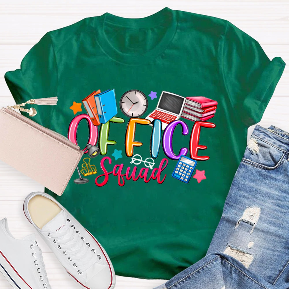 Office Squad Books Clocks And Computers T-shirt