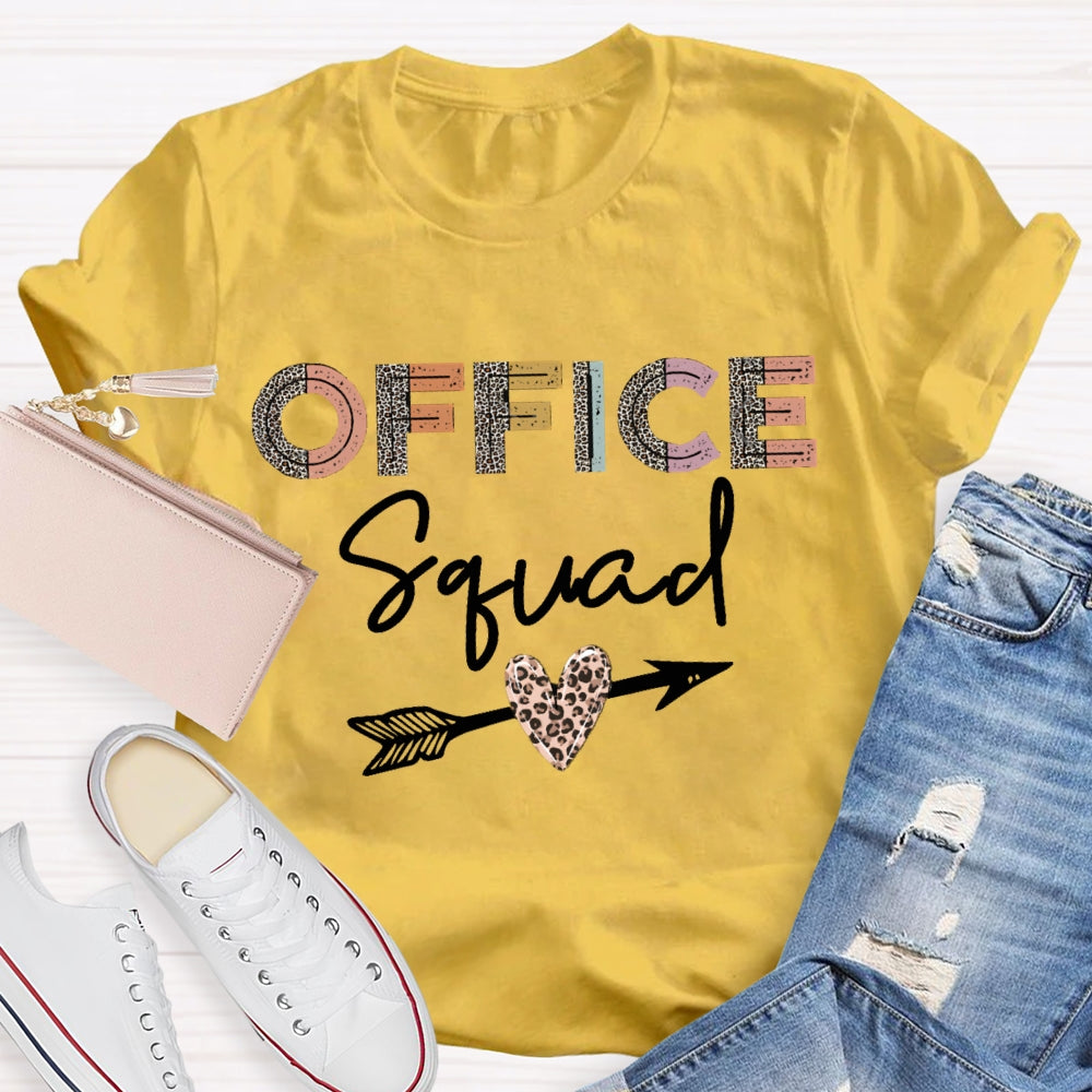 Office Squad Leopard Print Letters And Heart T-shirt